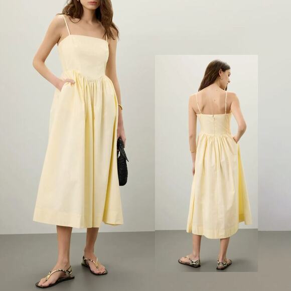 Ronny Kobo Collective Yellow Corset Midi Dress (Size 8) - Picture 1 of 8